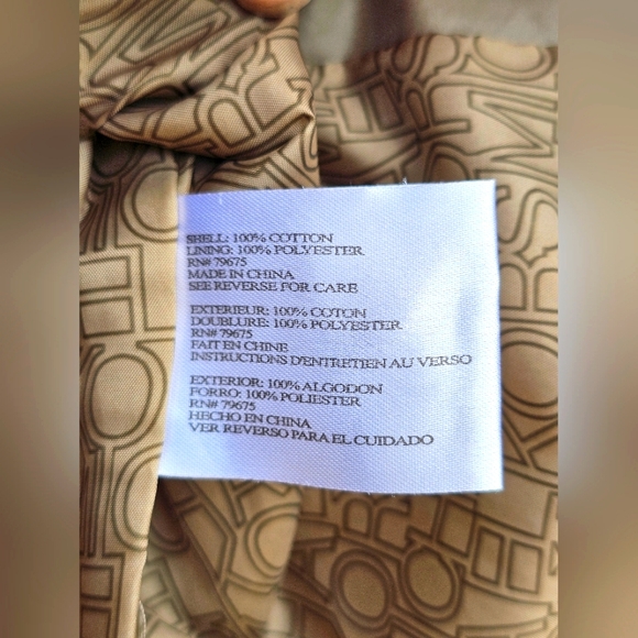 Michael Kors Khaki Jacket Raincoat Top Snap Up & Full Zipper W/ Pockets Size XS - Picture 12 of 12